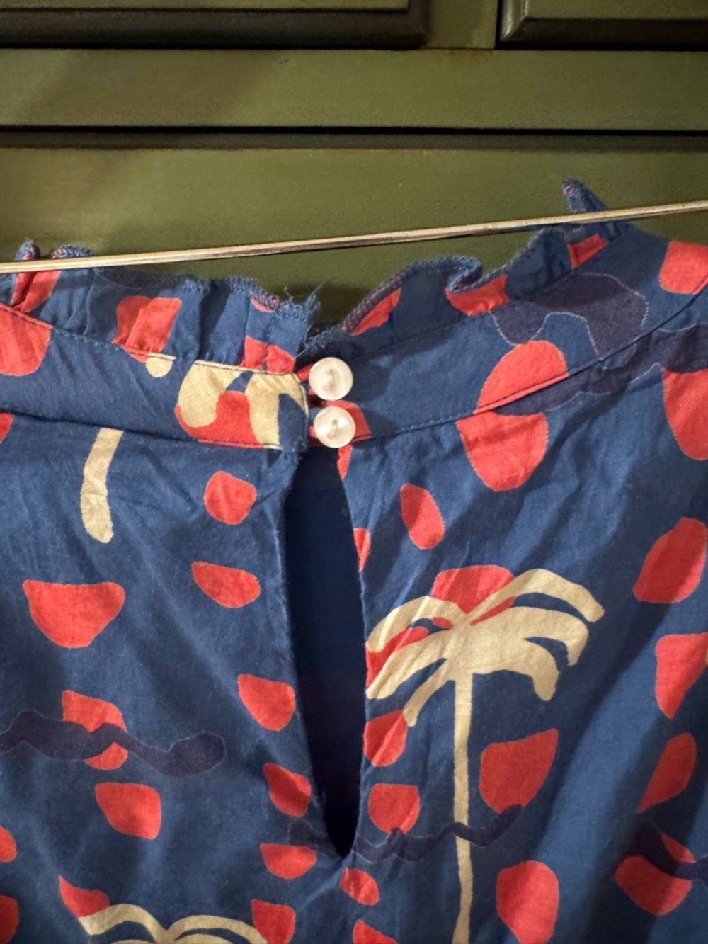 Oliphant Pink Blue White Tropical Print Sleeveless Midi Dress, Size Large - Picture 4 of 12